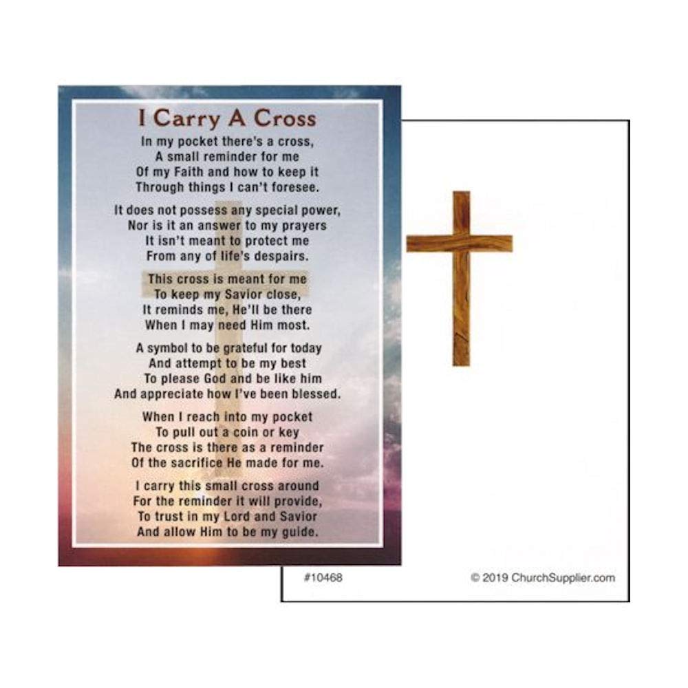 Religious Cross Wallet/Pocket Card - Pack of 100 - Perfect for Church Events, Bible Study & Daily Inspiration