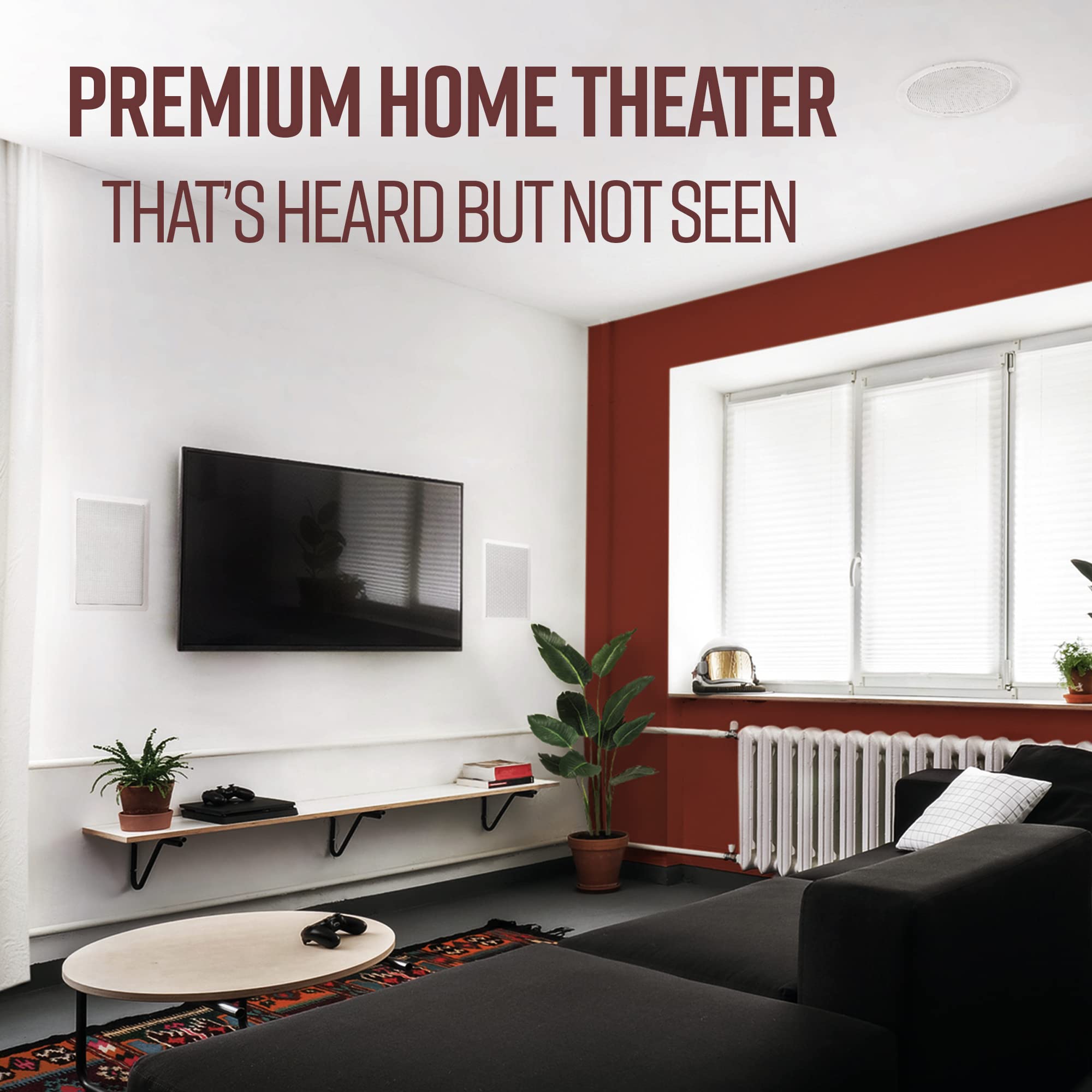 Polk Audio RC80i 2-Way Premium 8-Inch In-Ceiling Speakers (Pair) - High Performance, Moisture-Resistant for Bathroom, Kitchen & Outdoor Use - Perfect for Home Theater & Whole House Audio (White, Paintable Grille)