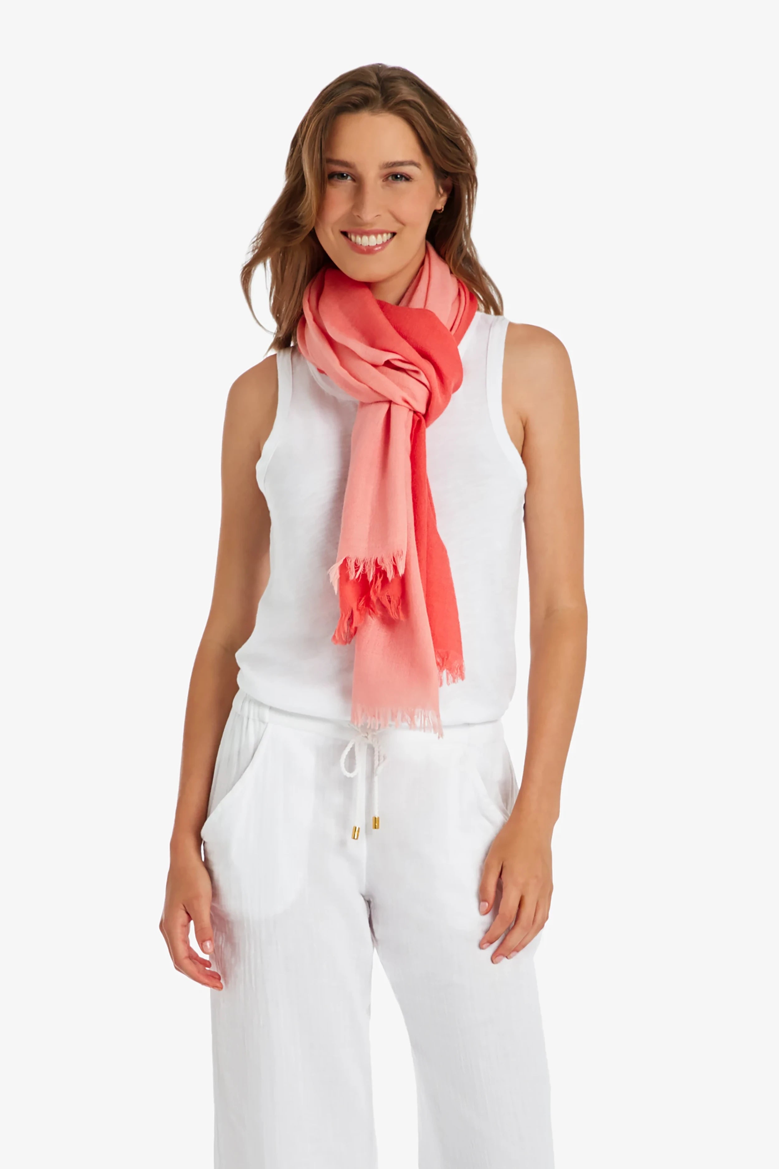 Essential Wrap Scarf - Soft Coral Knit Wrap for Women | Perfect for Travel, Office & Casual Outfits