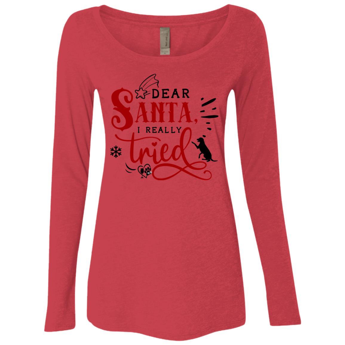 WineyBitches.Co Women's Tri-Blend Long Sleeve Scoop Neck T-Shirt - Soft & Comfortable Casual Top for Everyday Wear, Lounge, and Outings