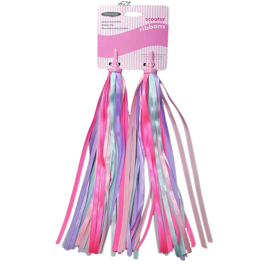 Kids Bike Streamers - 2 Pairs Colorful Tassel Ribbons for Bicycles & Scooters | Fun Ride Accessories for Boys & Girls
