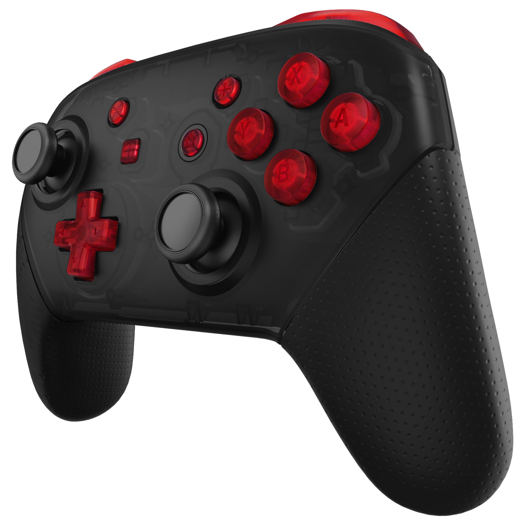 eXtremeRate DIY Replacement Full Set Buttons for Nintendo Switch Pro Controller - Clear Red | Custom Gaming Controller Parts | Perfect for Switch Pro Controller Repair & Modding | Enhance Your Gaming Experience