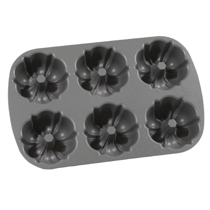 6-Cavity Mini Bundt Cake Pan Set - Nonstick Baking Mold for Perfect Individual Cakes, Cupcakes & Desserts - Ideal for Holidays, Parties & Home Baking