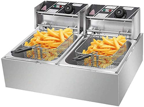 Commercial Deep Fryer 12L Stainless Steel Electric Countertop Fryer with Basket - Large Capacity for Turkey, French Fries, Chicken Wings - Perfect for Restaurants, Catering & Home Kitchen Use