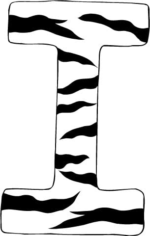 A-Z 10 Inch Zebra Print Alphabet Letter Decals & Stickers - Animal Print Wall Decor for Kids Room, Nursery, Classroom, DIY Projects & Party Decorations