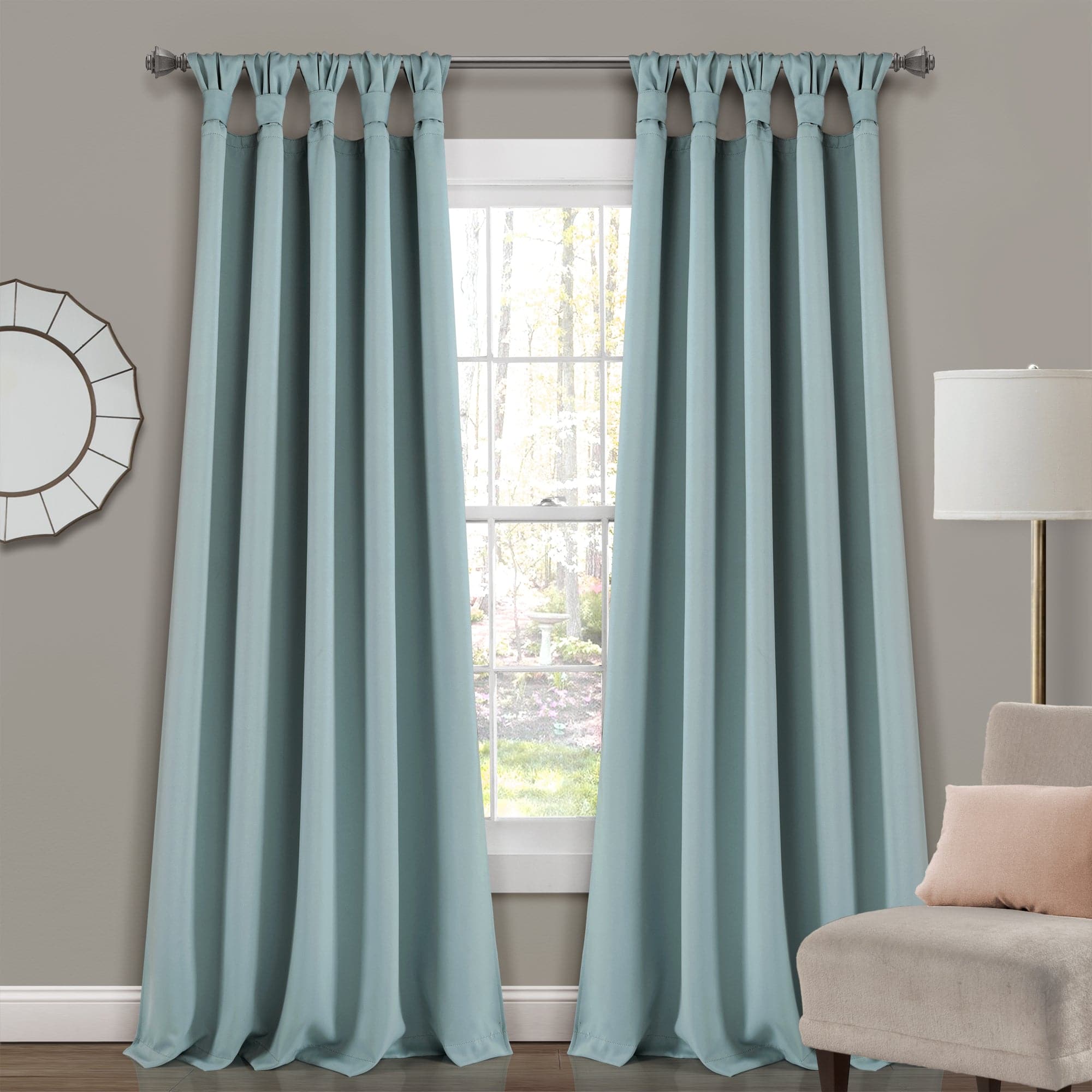 Blackout Curtains for Bedroom - Thermal Insulated Knotted Tab Top Window Panels Set, Noise Reducing & Energy Saving for Home, Office, Nursery