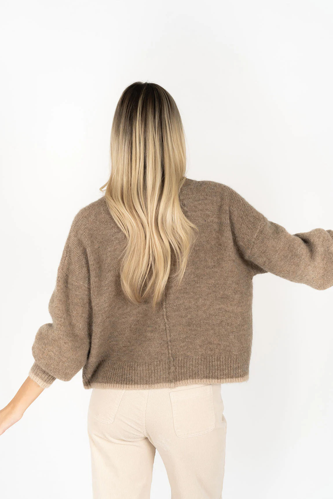 Romi Women's Hazelnut Wool Blend Open Front Cardigan - Cozy Knit Sweater for Fall & Winter, Perfect for Office, Casual Outfits and Layering
