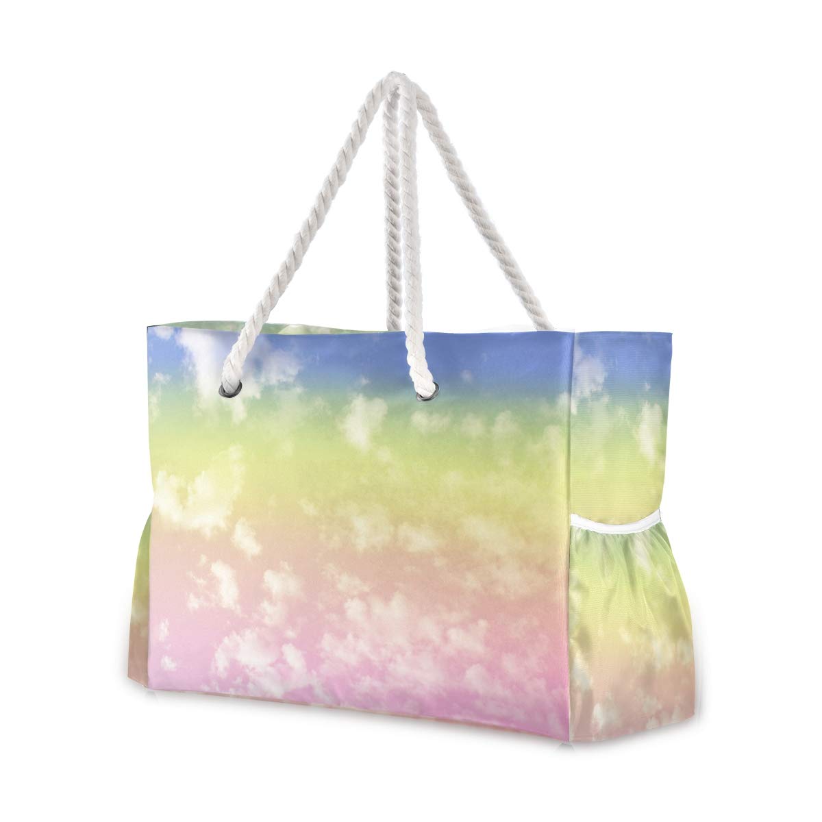ALAZA Pastel Sky & Cloud Beach Bag - Waterproof Large Tote for Women, Travel, Camping & Gym | Perfect for Pool, Vacation & Outdoor Activities