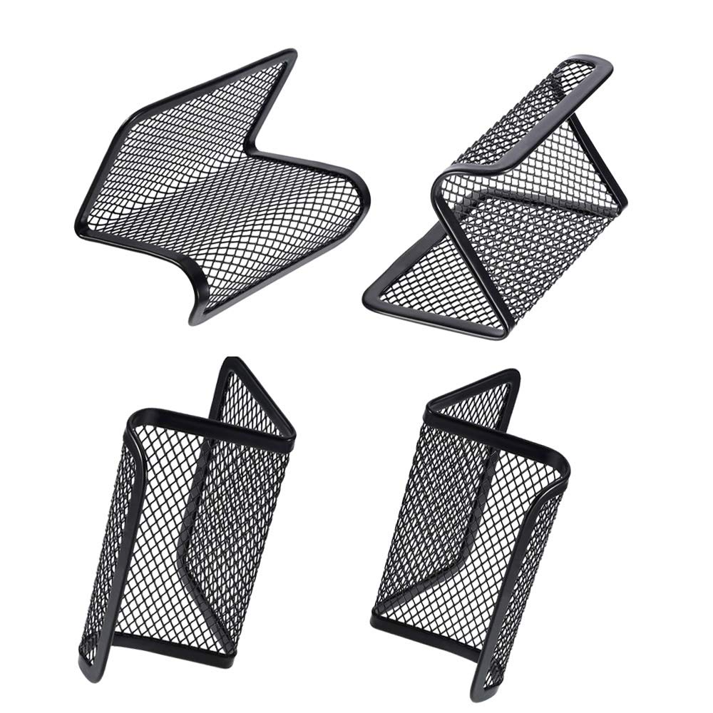 Rocutus 8-Piece Metal Business Card Organizer Set - Black Mesh Desk Display Holder for Office, Networking & Professional Events - Perfect for Reception Areas, Conference Rooms & Executive Desks