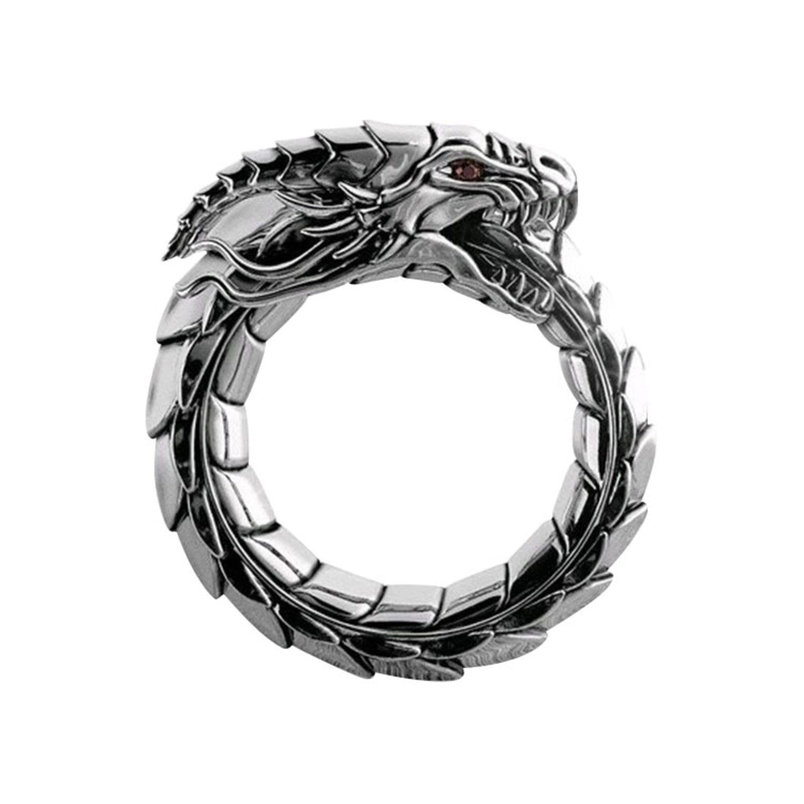 Nidhogg Shape Peacock Dragon Diamond Ring - Big Light Diamond Legendary Wolf Ring for Women & Men (Color: A, Size: One Size) - Perfect for Cosplay, Gothic Fashion, Gift Giving & Special Occasions