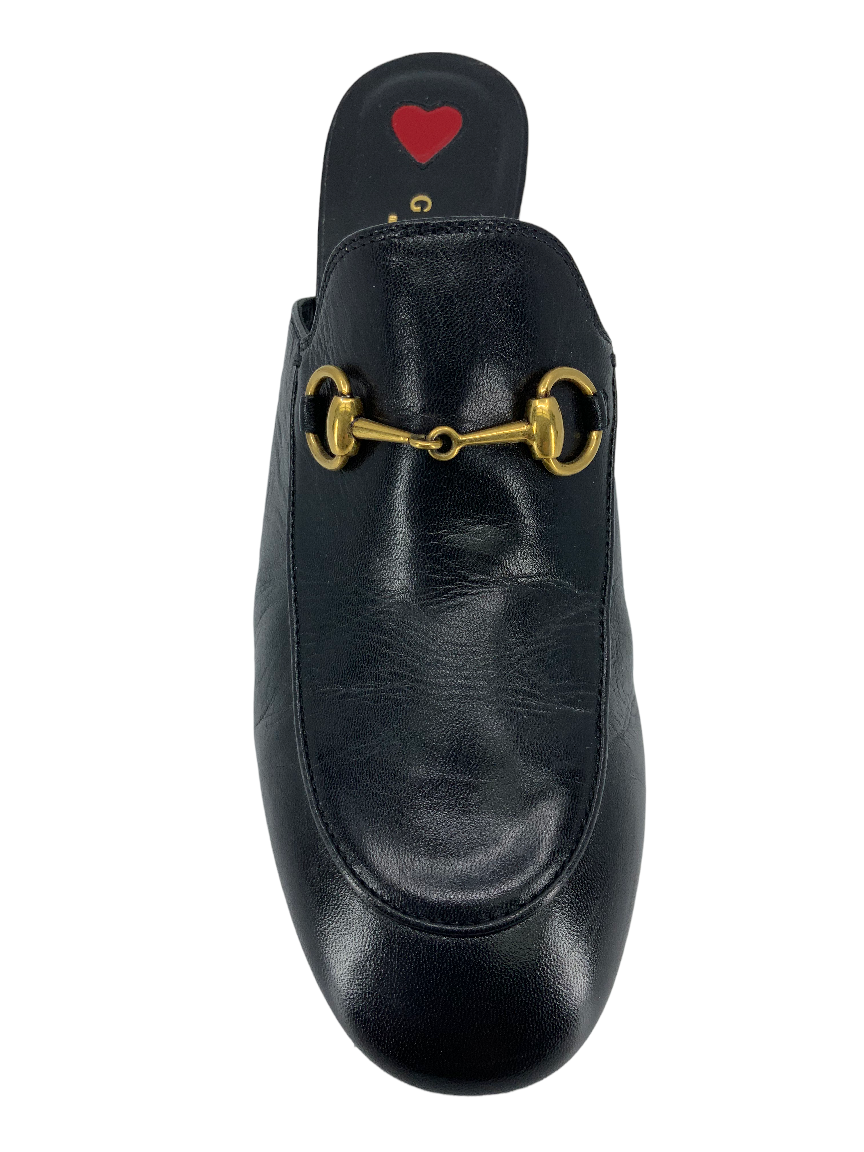 Gucci Julie Princetown Horsebit Mid Heel Mules Women's Size 8.5 - Luxury Designer Slip-On Shoes for Office, Party & Special Occasions