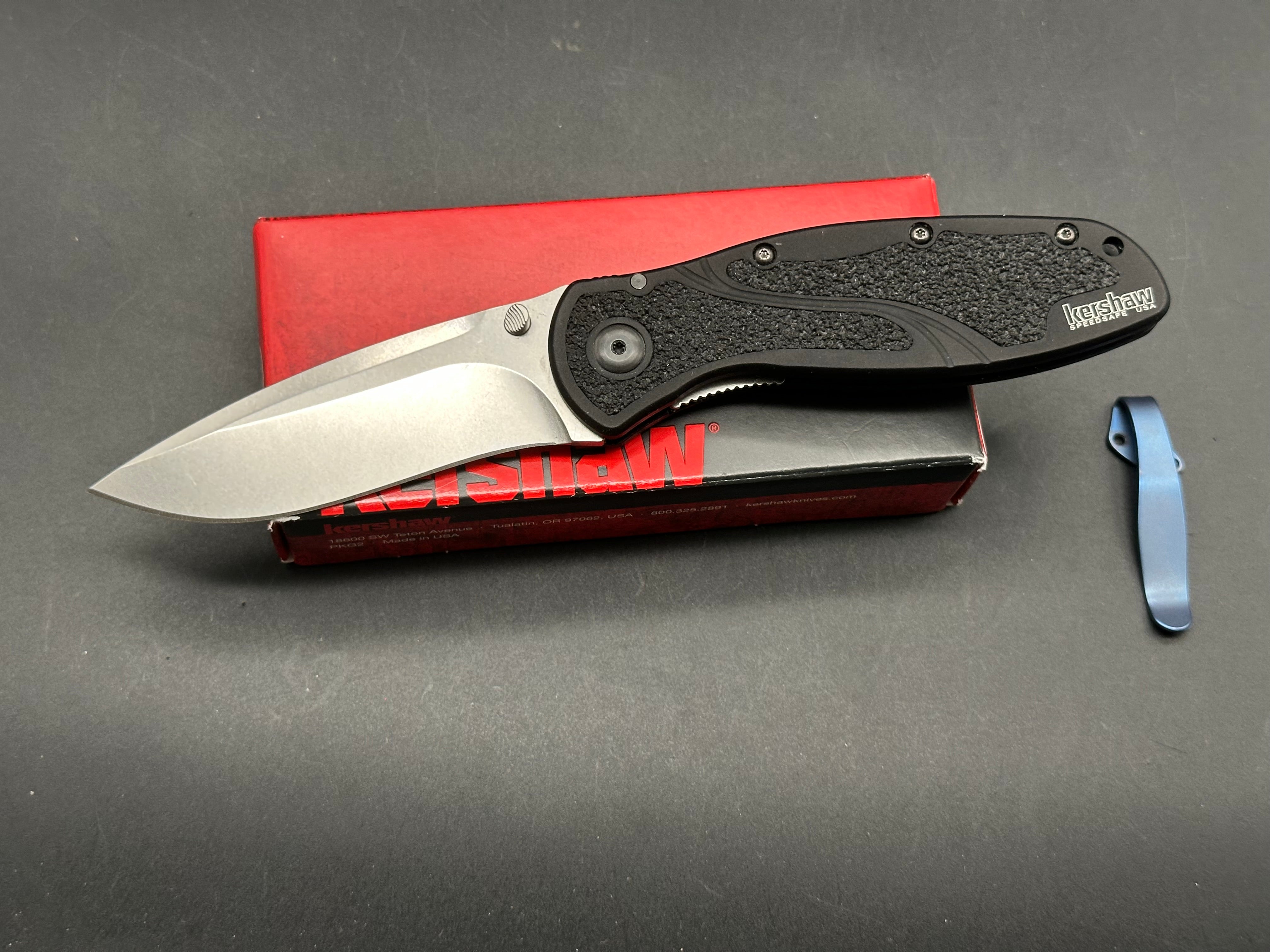 KERSHAW BLUR S30V Folding Pocket Knife - Aluminum Handle, Like New in Box (LNIB) | EDC, Outdoor, Camping & Survival Gear