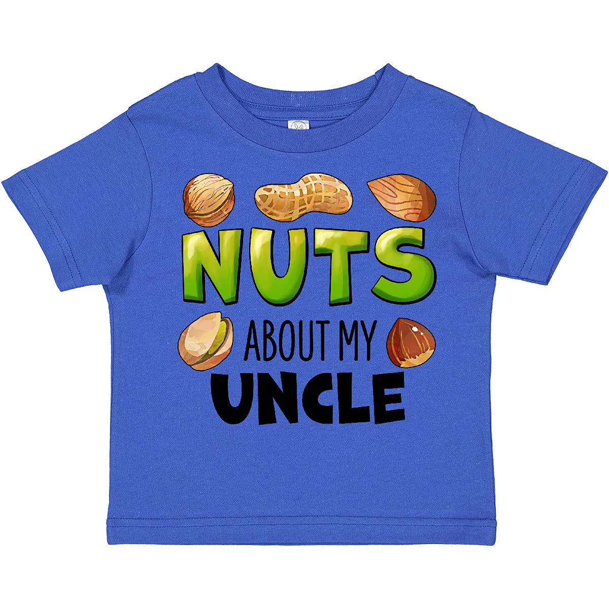 Inktastic Nuts About My Uncle Peanut Almond Pistachio Toddler T-Shirt - Cute Funny Uncle Apparel for Toddlers - Perfect for Family Reunions & Gift Giving