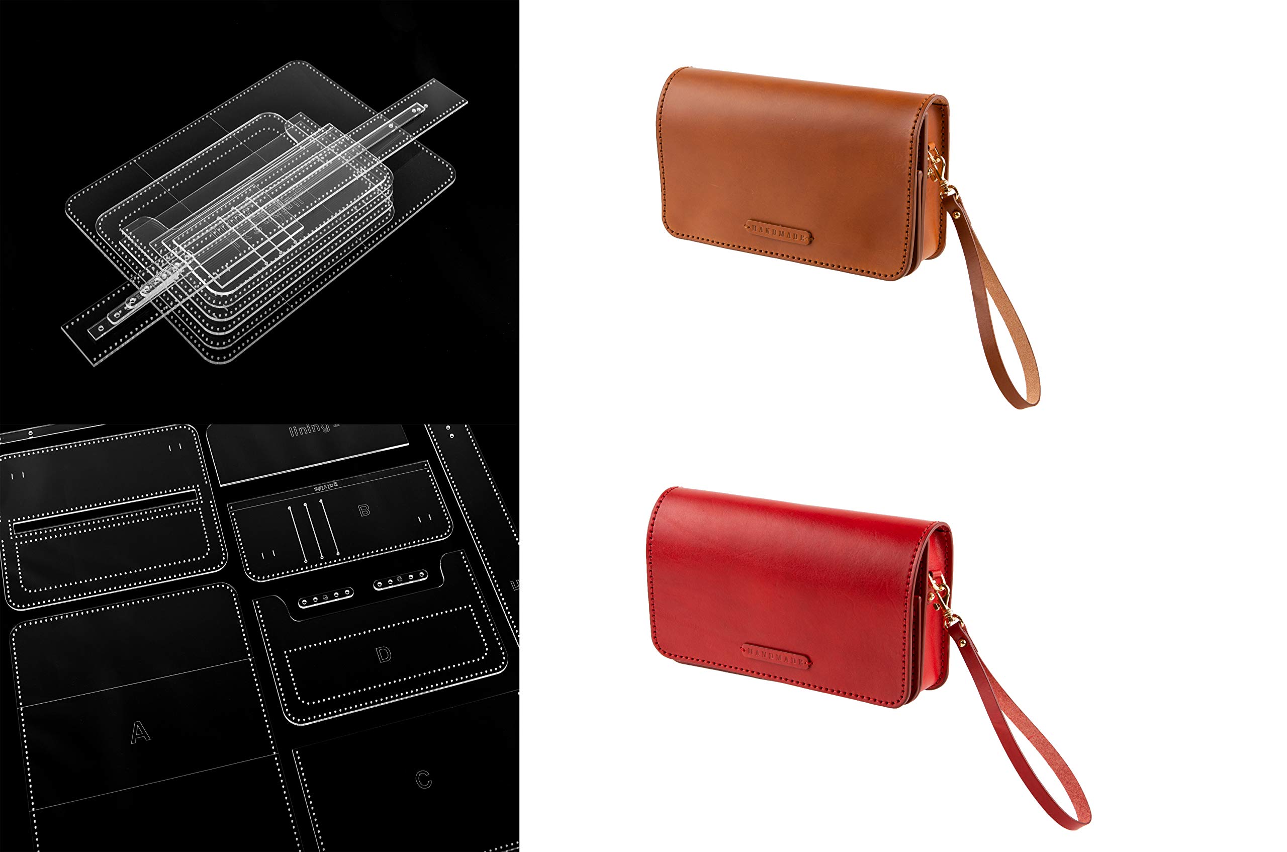 Premium DIY Clutch Bag Template - Acrylic Leather Pattern for Handmade Purses & Evening Bags | Perfect for Crafting, Fashion Design & Gift Making