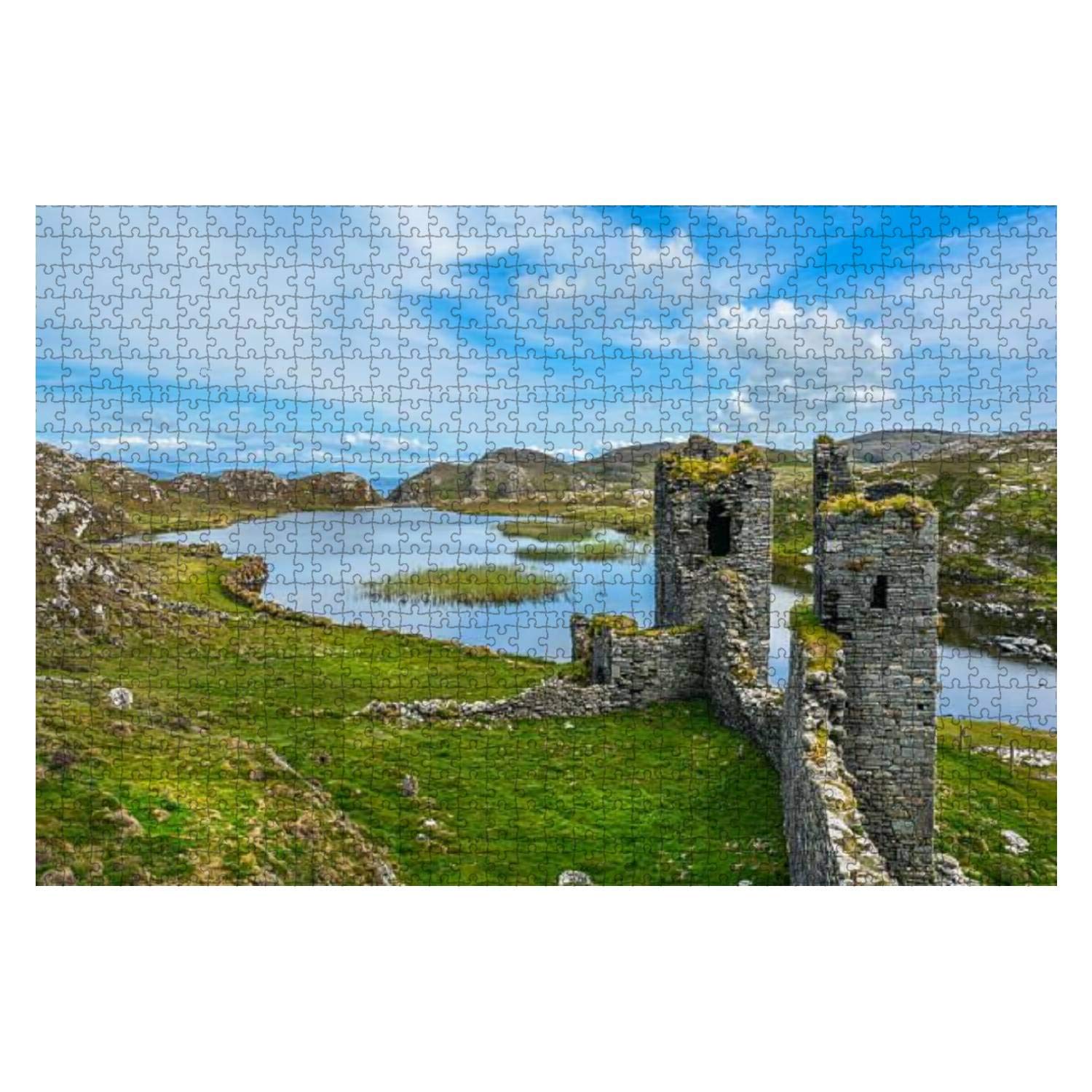 1000-Piece Wooden Jigsaw Puzzle - Ruins of Three Castle Head, County Cork Ireland Landscape | Educational DIY Puzzle for Kids & Adults | Stress Relief Gift, Home Decor | Perfect for Family Game Night & Creative Play