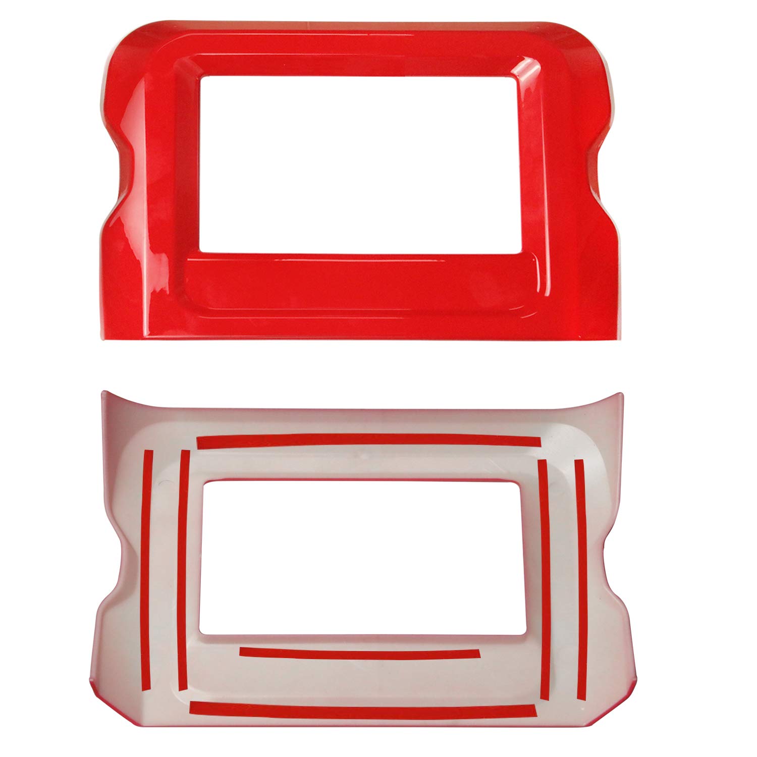 Bolaxin ABS Dashboard GPS Navigation Panel Frame Interior Trim Decor Cover Compatible with Jeep Wrangler JL JLU 2018-2020 | Durable Red Accessory for Off-Road & Daily Driving