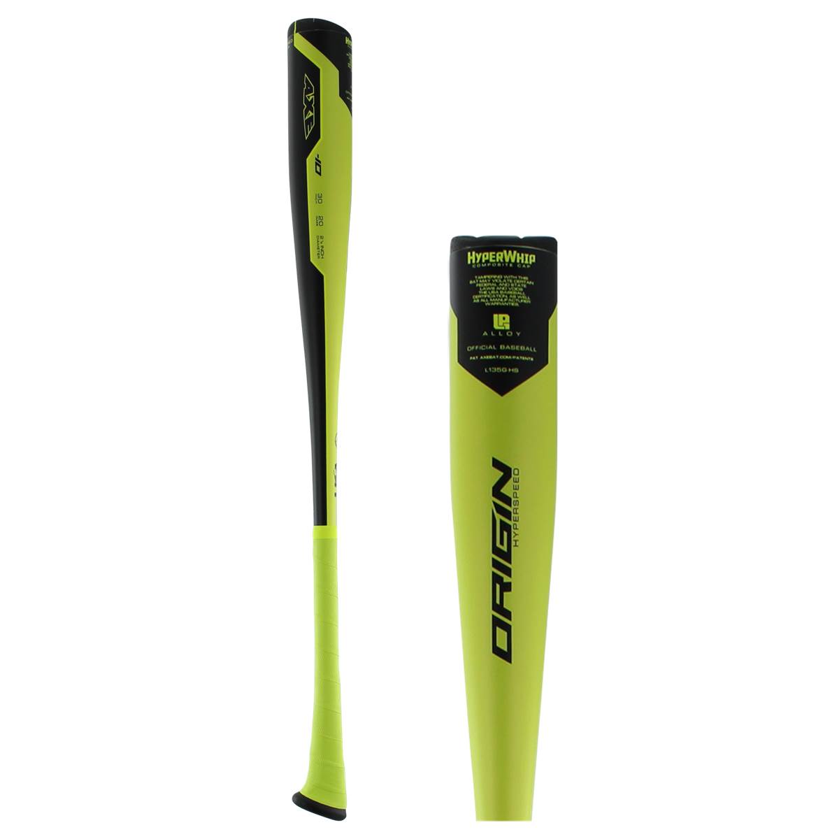New Baden Axe Bat 2019 Origin (10) USA Baseball Bat - Neon/Black - Perfect for Youth & Adult Baseball Games, Training & Practice