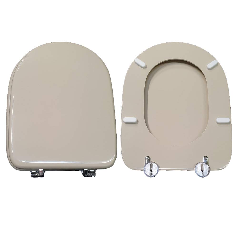 Premium Champagne Polyester Resin Coated Wooden Toilet Seat - Gemma Astra Model - Perfect for Bathroom Upgrades & Modern Home Decor