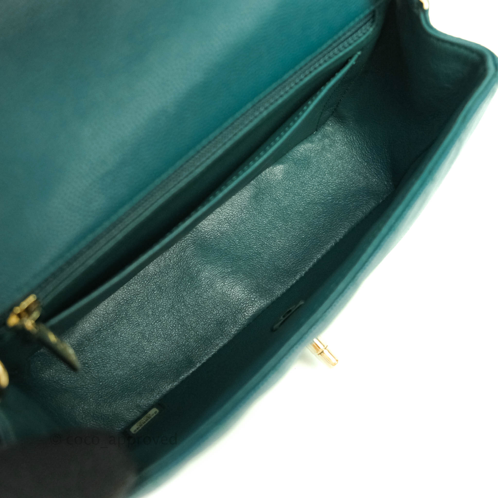 Chanel Chevron Mini Rectangular Caviar Leather Flap Bag - Dark Green with Gold Hardware | Luxury Crossbody Purse for Women, Perfect for Evening Events & Date Nights