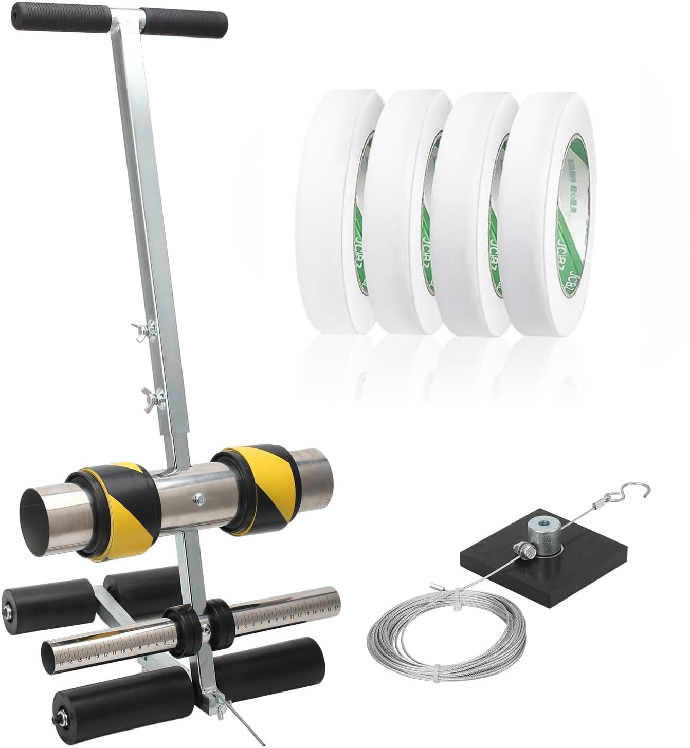 KKV Manual Floor Tape Applicator - Hand-Push Tape Marking Machine with Rubber Roller for Basketball Court, Driveway & Sports Field Lane Marking | Durable Floor Tape Dispenser for Gym, Warehouse & Parking Lot Line Marking