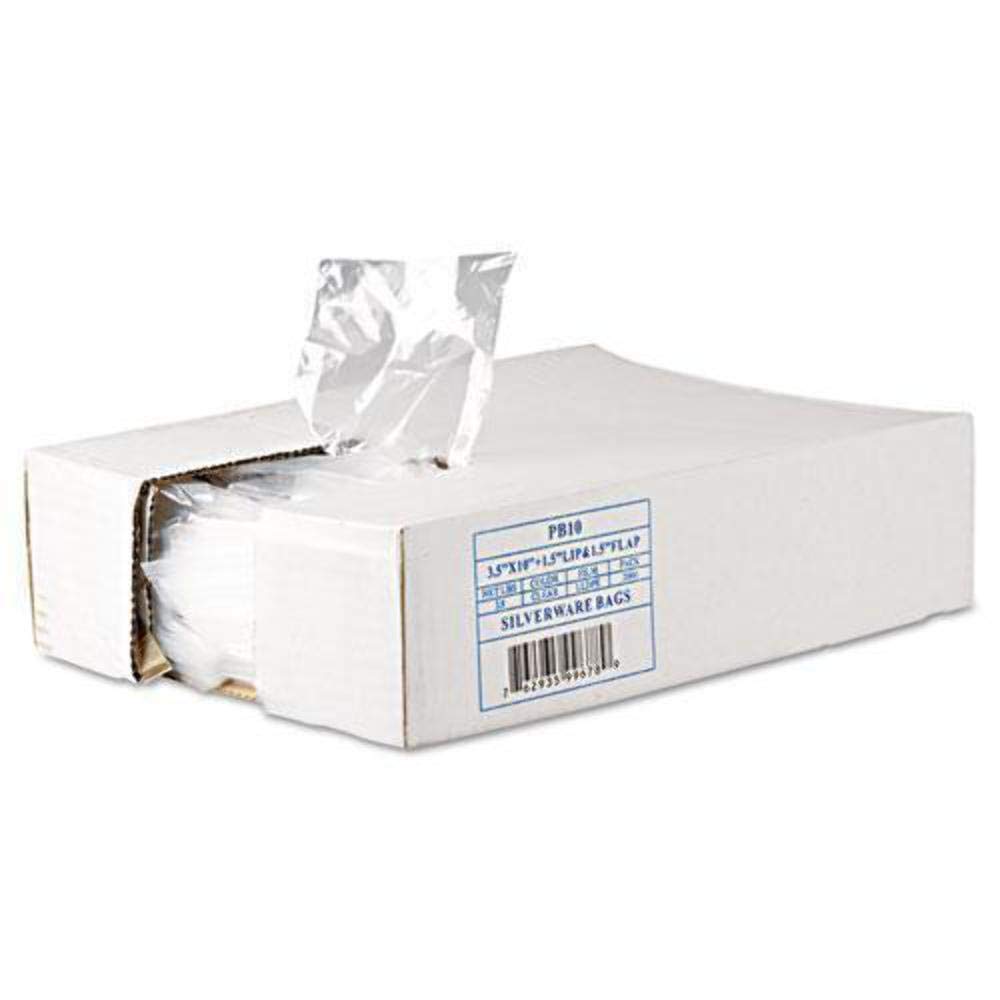 Inteplast Group PB10 Clear Silverware Bags 3.5