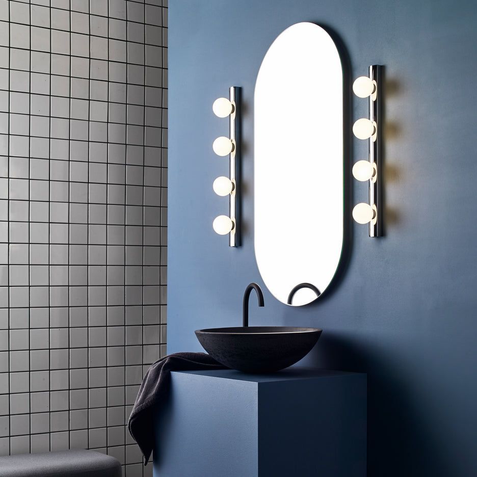 Cabaret IP44 Rated Bathroom Wall Light in Matt Black or Polished Chrome - Perfect for Modern Bathrooms, Powder Rooms and Spa Areas