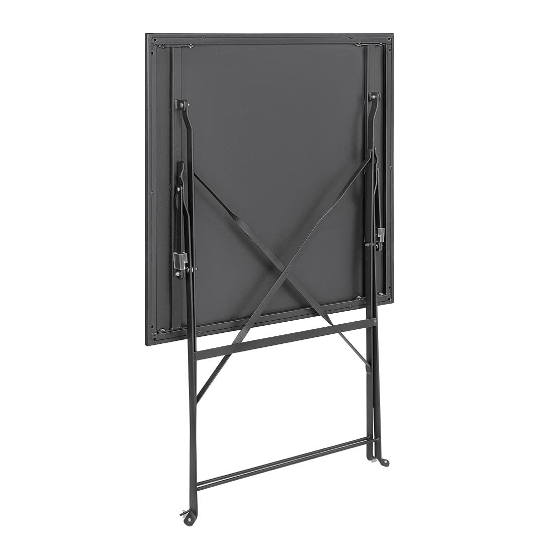 Black Steel Square Outdoor Dining Table - Pavement Style for Restaurant, Hotel, Patio & Garden Use