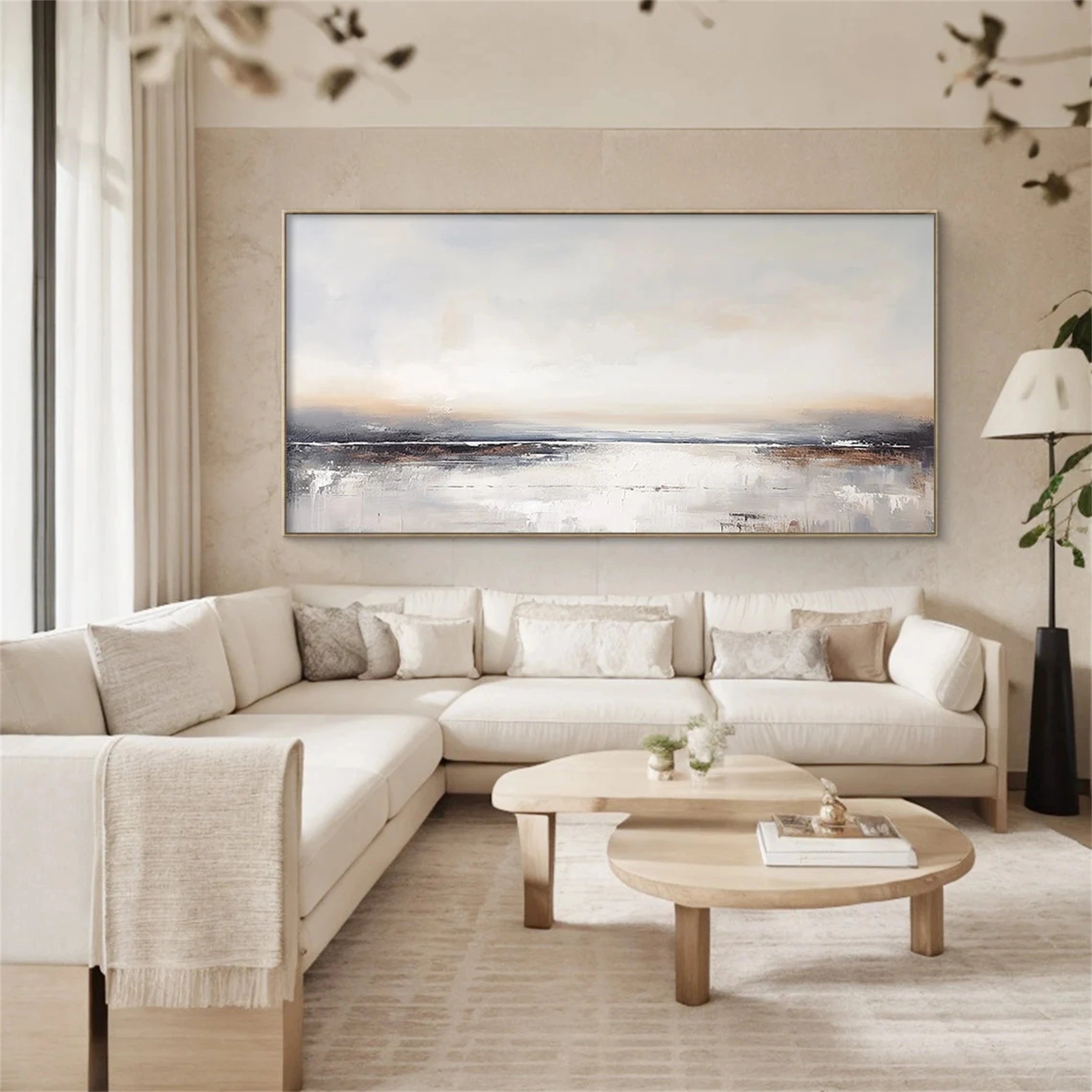 Abstract Painting #AB 089 - Modern Wall Art Decor for Living Room, Bedroom & Office - Unique Handmade Canvas Artwork