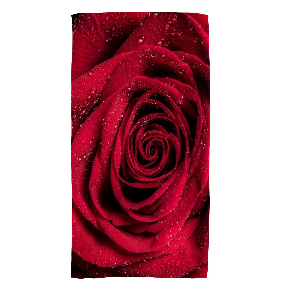 Premium Absorbent Hand Towel Set - Soft Red Rose Petals Design, 15x30 Inch Kitchen & Bath Towels for Face, Gym, Yoga, Spa | Quick-Drying & Durable Wash Cloths for Home, Beach & Travel Use