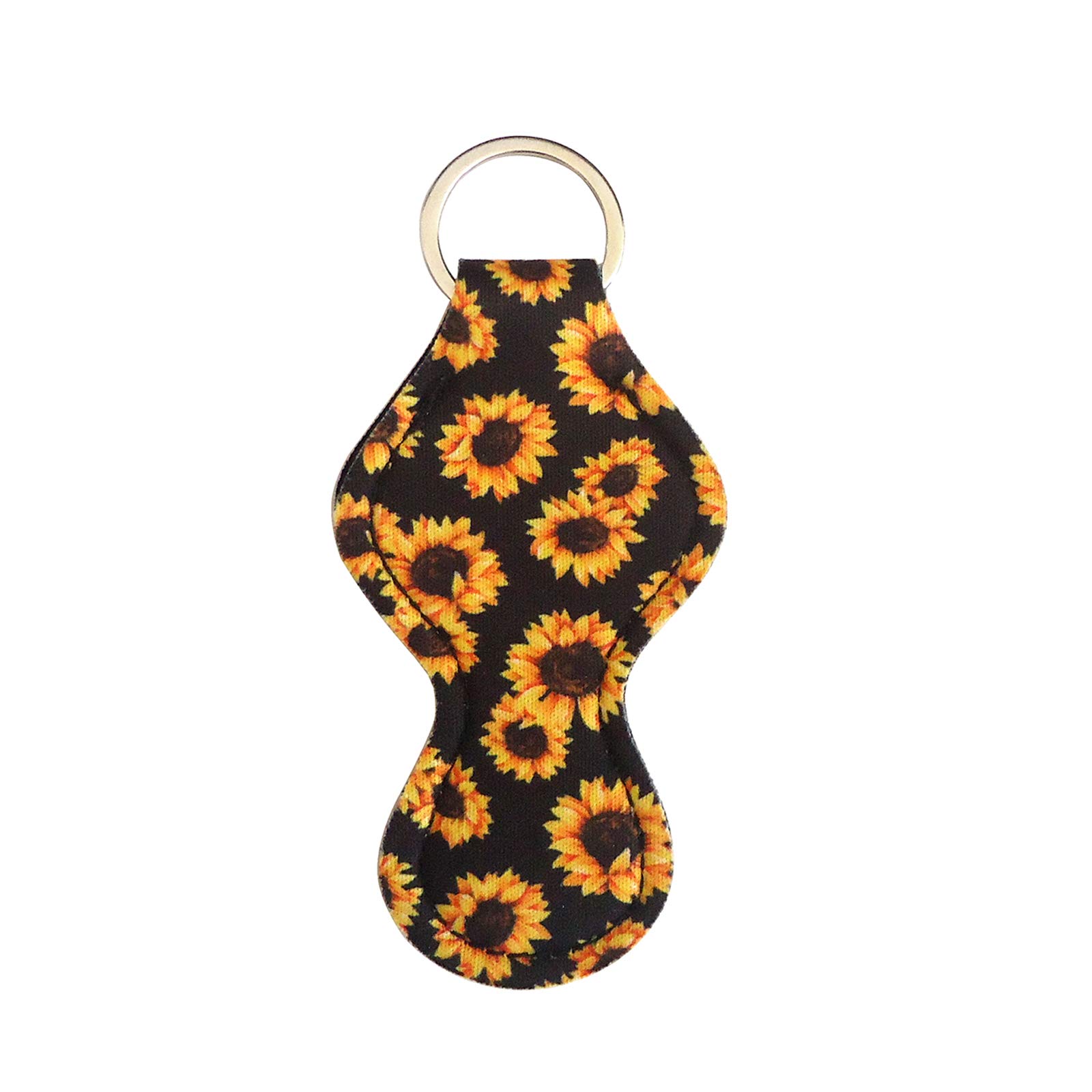 ROSTIVO Sunflower Printed Lip Balm Holder Keychain for Women - Cute Lipstick Keyring for Purse, Backpack & Keys - Perfect Gift for Her