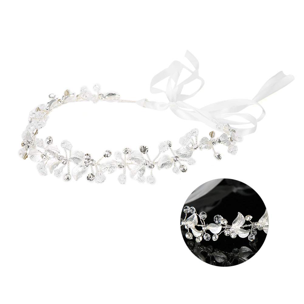 Elegant Bridal Flower Headband with Beads & Crystals - Rhinestone Wedding Hair Accessories for Bride, Bridesmaids & Flower Girls | Perfect for Weddings, Prom, Parties & Special Occasions