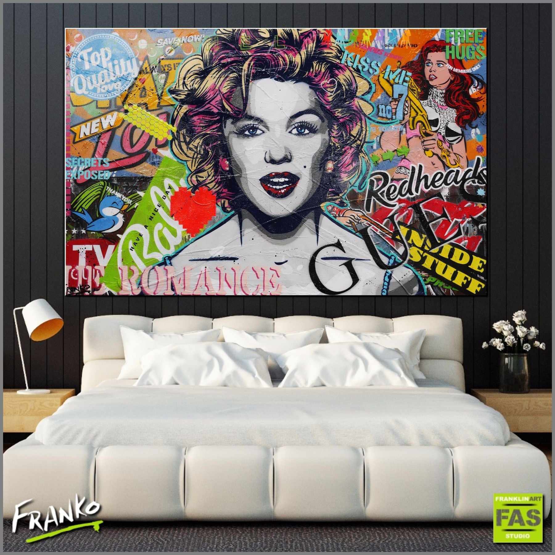 160cm x 100cm Marilyn Monroe Pop Art Canvas Painting - Vibrant Wall Decor for Living Room, Bedroom & Office | Marilyn Goes Pop Artwork