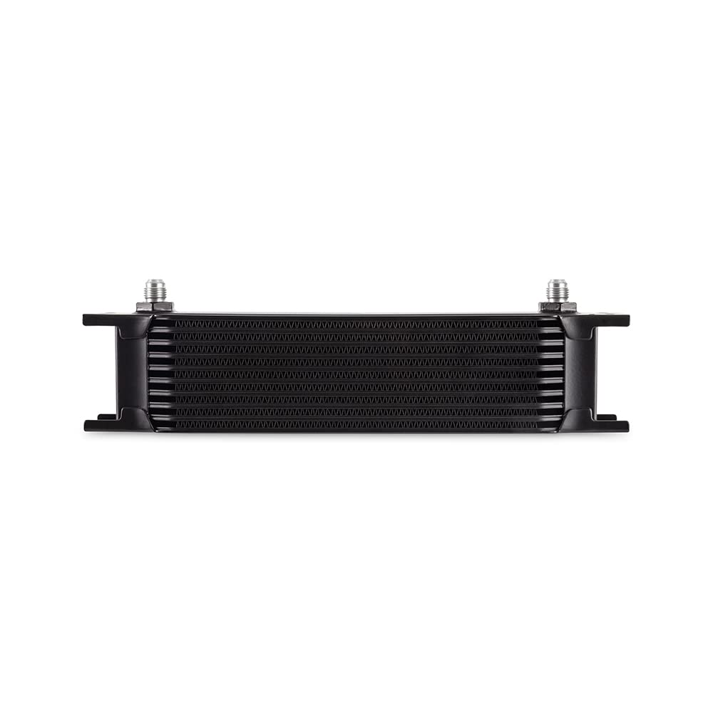 Mishimoto MMOC-10-6BK Universal 10-Row Oil Cooler with 6AN Fittings - High Performance Black Oil Cooler for Cars, Trucks & Racing Vehicles - Perfect for Engine Cooling & Performance Upgrades