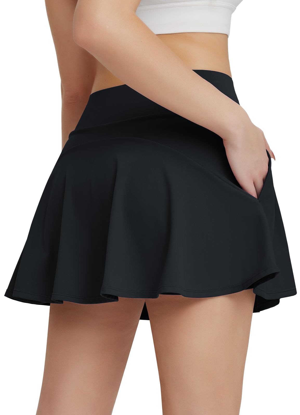 Baleaf Women's High Waisted Tennis Skirt with Tummy Control - Athletic Pleated Golf Skort for Running & Sports - Built-in 2 Pockets - Perfect for Tennis, Golf, Running & Gym Workouts
