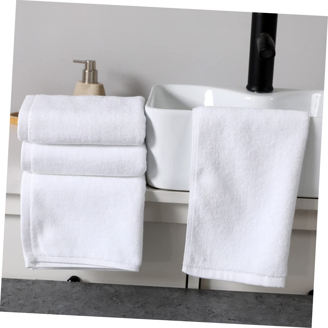 iPetboom 4-Pack Premium Cotton & Microfiber Bath Towels - Soft Facial Cleansing Towels, Thick Makeup Remover & Face Washing Towels (White) - Perfect for Spa, Hotel & Daily Skincare Routine