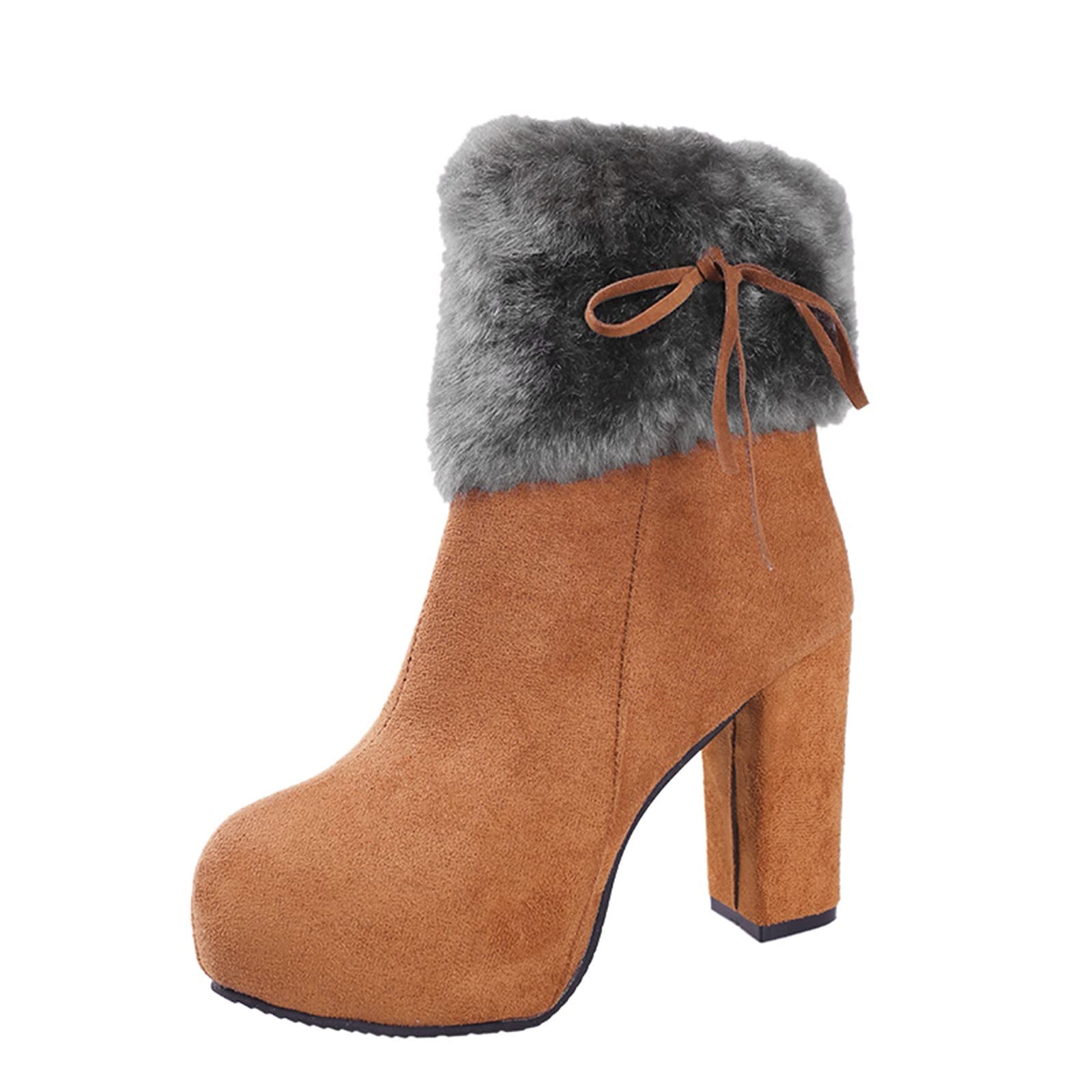 Fashion Women's Chunky Heel Ankle Boots with Zipper - Breathable Retro Short Boots for Casual Wear, Office & Night Out