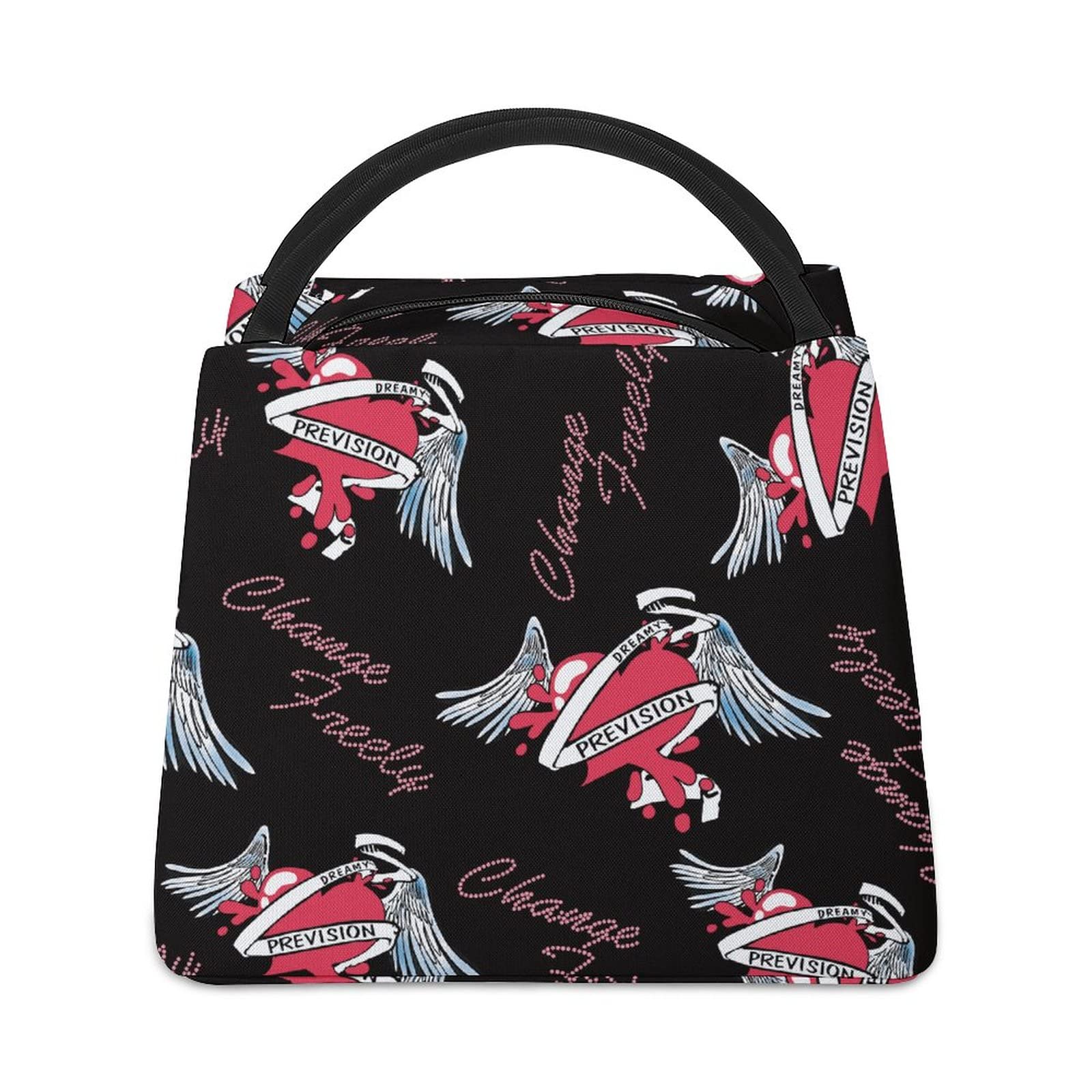 Insulated Lunch Bags for Women - Reusable Cooler Tote for Work, School & Picnic - Leakproof Meal Box with Heart Wings Design - Perfect for Office, Outdoor & Daily Use