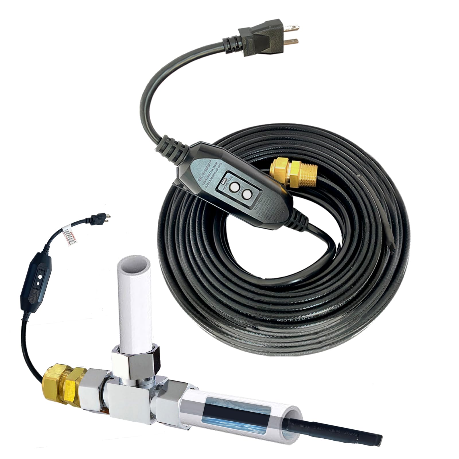 MAXKOSKO 100 Ft 120V Self-Regulating Heating Cable for Pipe Freeze Protection - Works with Plastic & Metal Pipes | Ideal for Home Plumbing, RV Water Lines & Outdoor Pipe Winterization