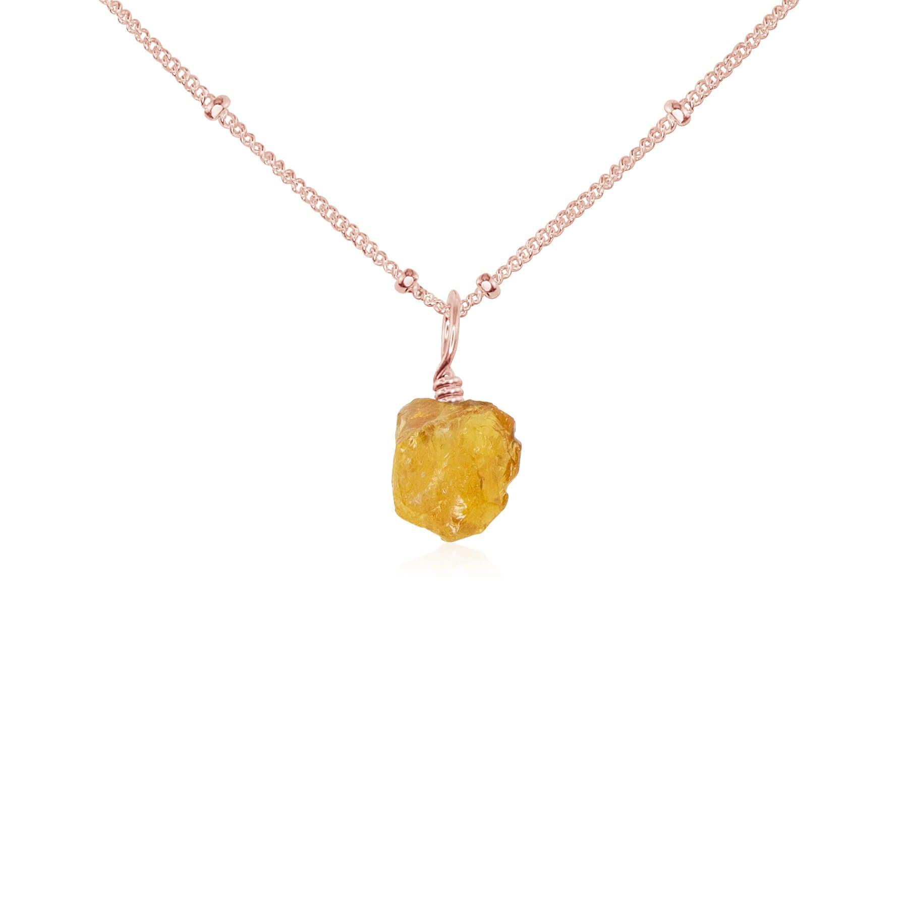 Natural Raw Citrine Pendant Necklace - Dainty Healing Crystal Jewelry for Women - Perfect for Meditation, Energy Healing & Everyday Wear