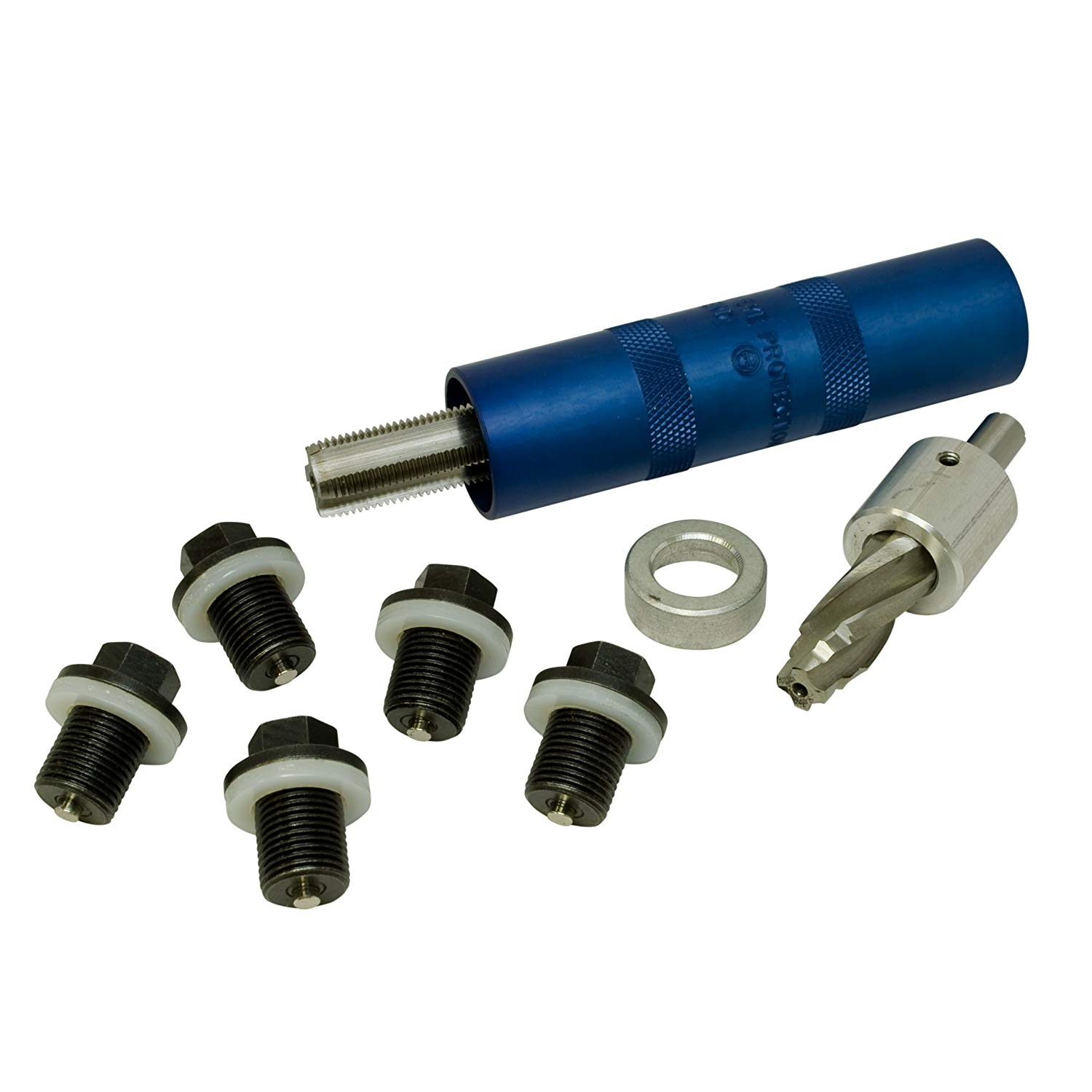Lisle 58850 Oil Pan Rethread Kit - Thread Repair Tool for Stripped Oil Drain Plugs - Perfect for DIY Car Maintenance & Auto Shop Repairs