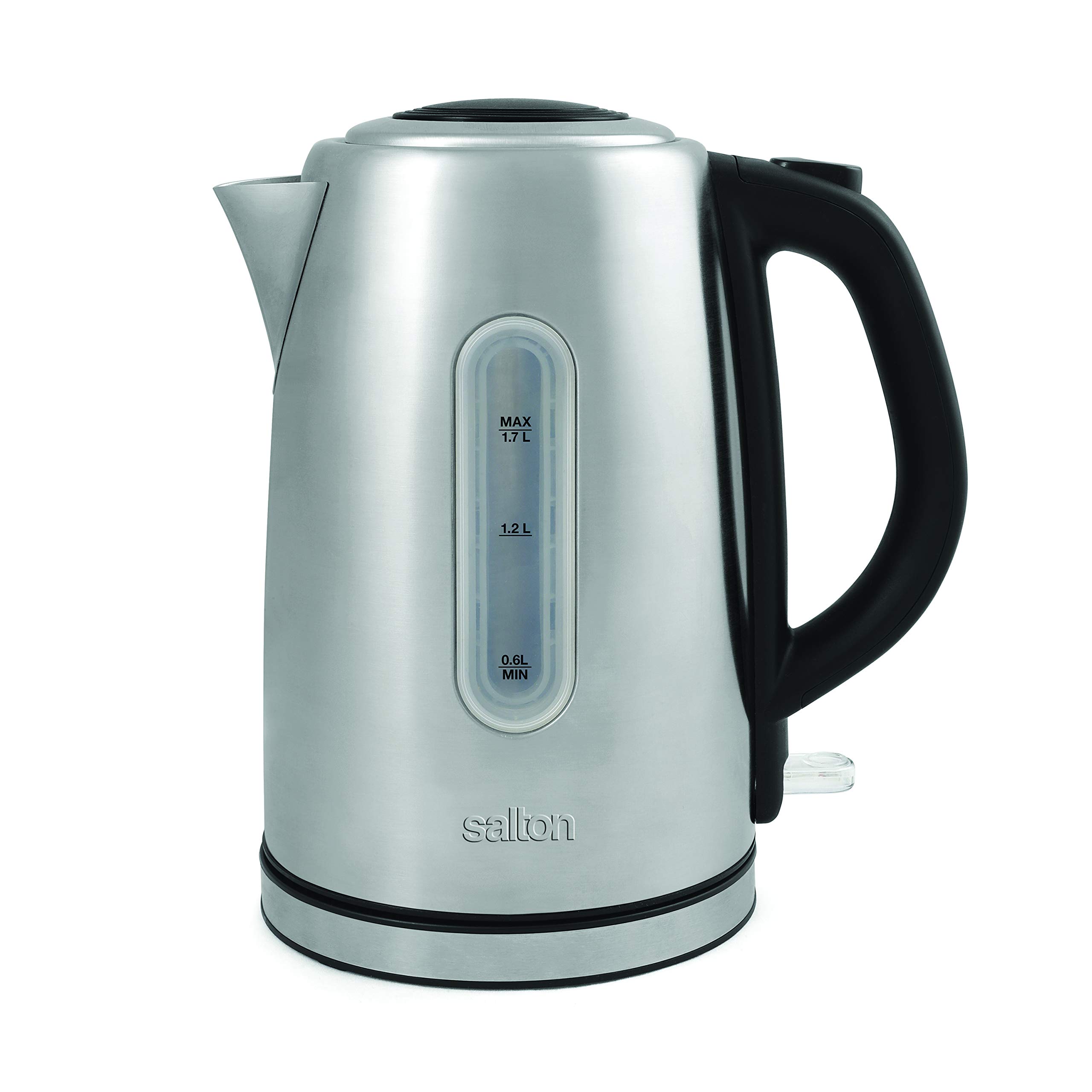 Salton Cordless Electric Kettle 1.7L - Stainless Steel Water Boiler & Tea Heater with Auto Shut-Off, Boil-Dry Protection & Water Level Window - 1500W Fast Heating for Home, Office & Travel (JK1903)