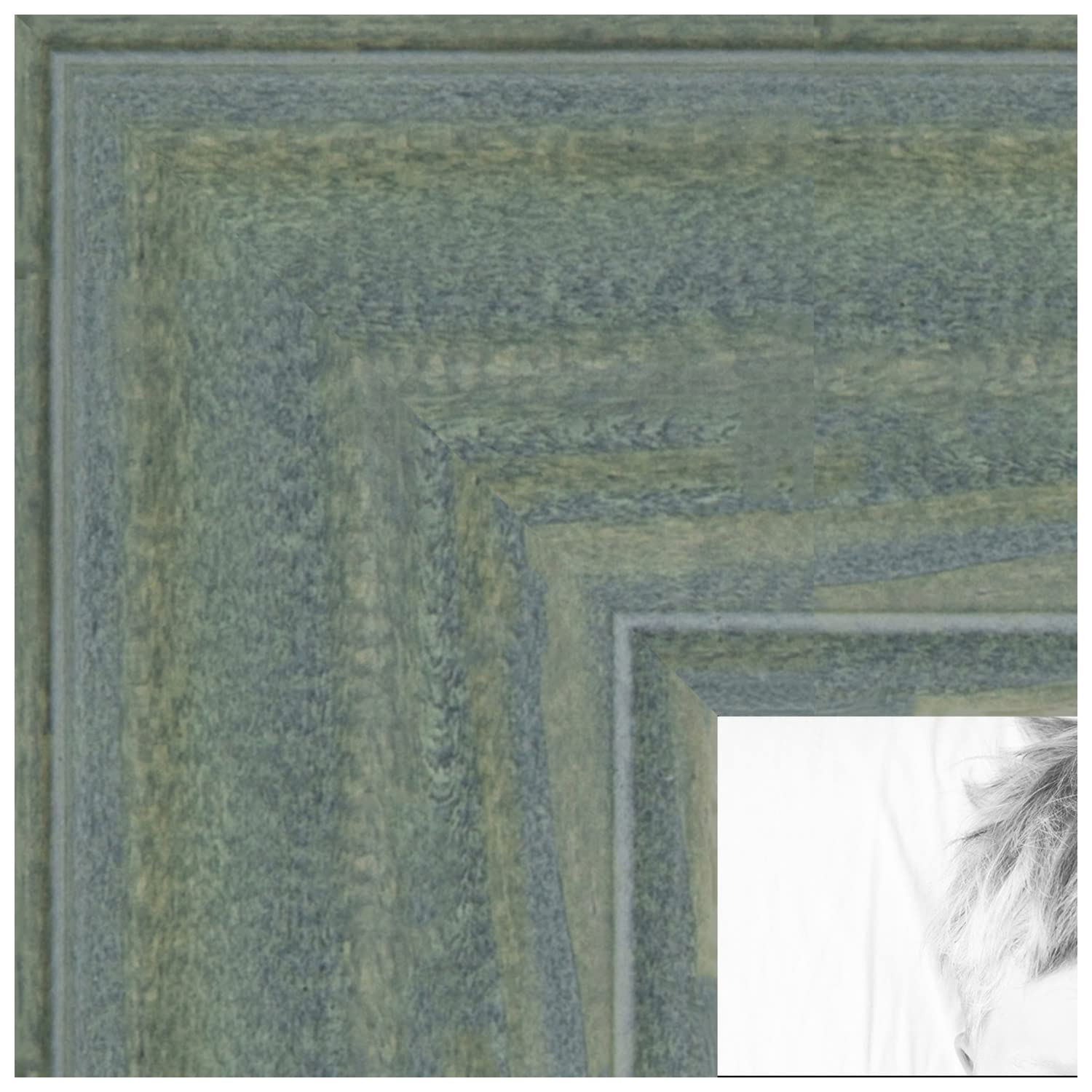 ArtToFrames 12x40 Inch Green Wood Picture Frame - 1.5 Inch Custom Poster Frame for Art & Photos with Economy Acrylic - Perfect for Home Decor, Office Wall Display & Gift Giving