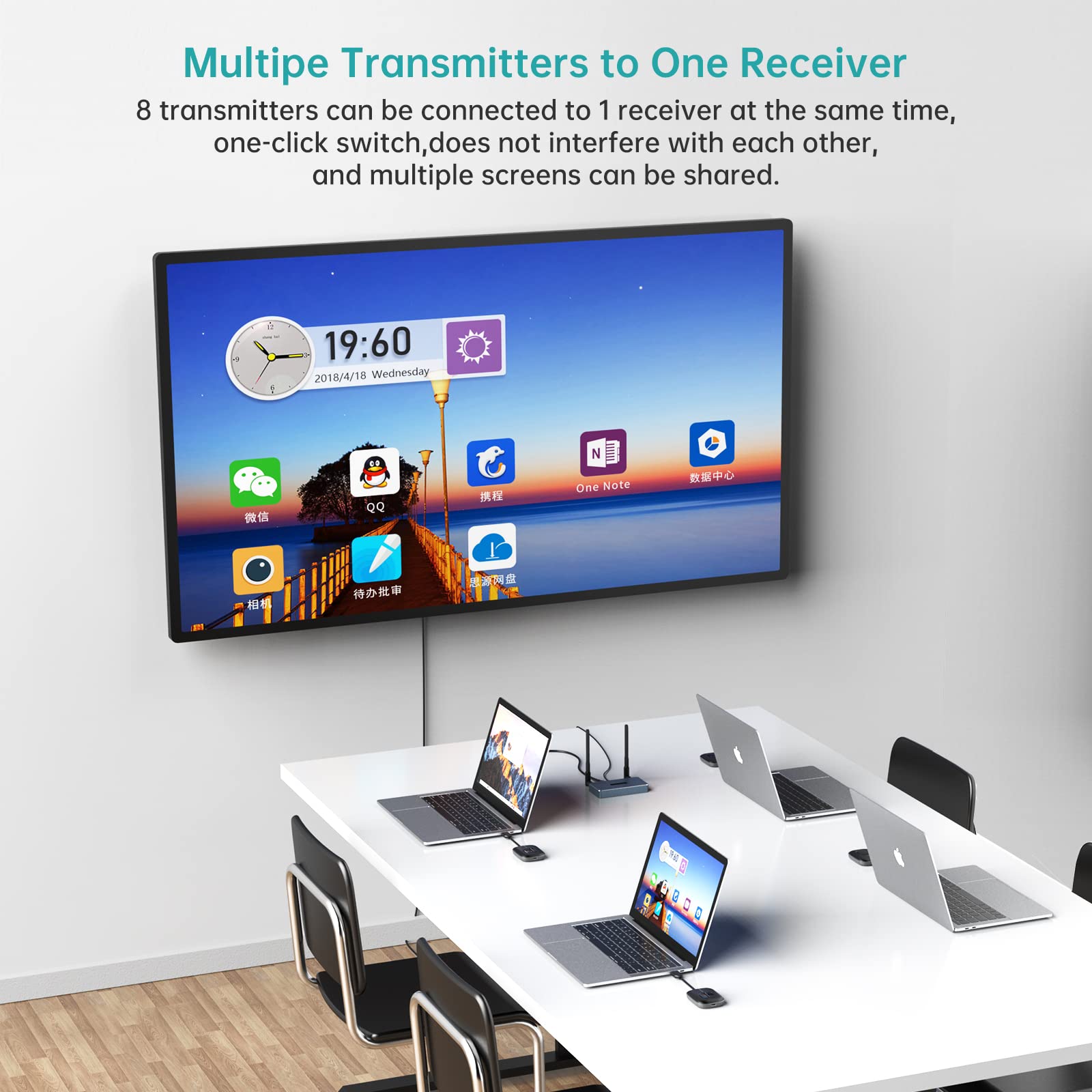 MT-VIKI Wireless HDMI Transmitter and Receiver Kit - 1080P HD Video Extender with 1 in 2 Out (HDMI & VGA), 165ft Range & Audio Support - Perfect for Home Theater, Conference Rooms & Gaming Setups