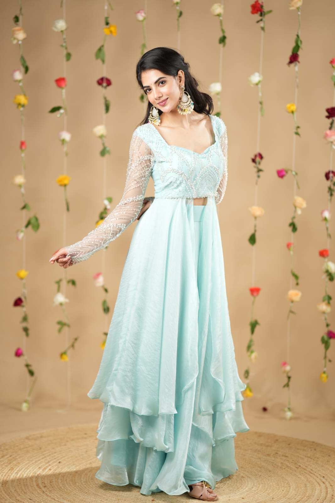 Manisha Premium Designer Slit Anarkali with Skirt - Elegant Indian Ethnic Dress for Women | Perfect for Weddings, Parties & Festive Occasions
