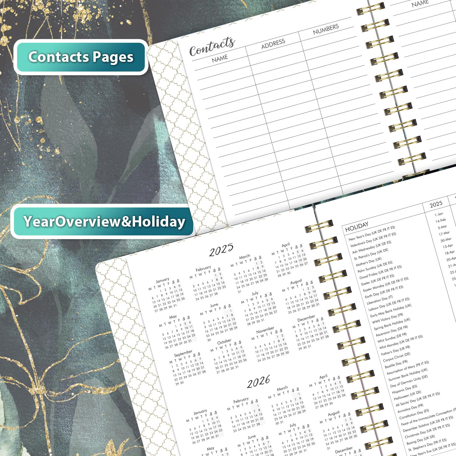 2025-2026 Academic Planner - Weekly View from August 2025 to July 2026 with Twin-Wire Binding, Hardcover & Elastic Closure | 8.5