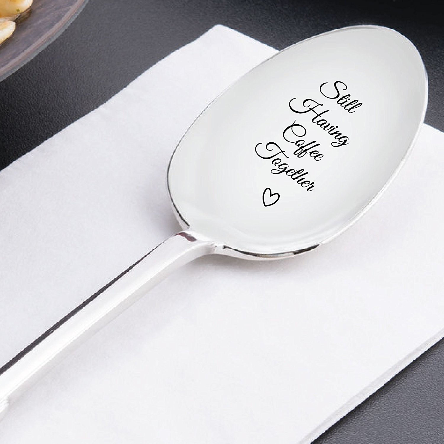 Long Distance Relationship Gifts for Couples - Still Having Coffee Together Mug Set | Valentine's Day, Wedding & Birthday Gift for Wife, Husband, Girlfriend or Boyfriend | Romantic Couple Spoon Set - Perfect for Anniversaries, LDR Care Packages & Virtual Date Nights