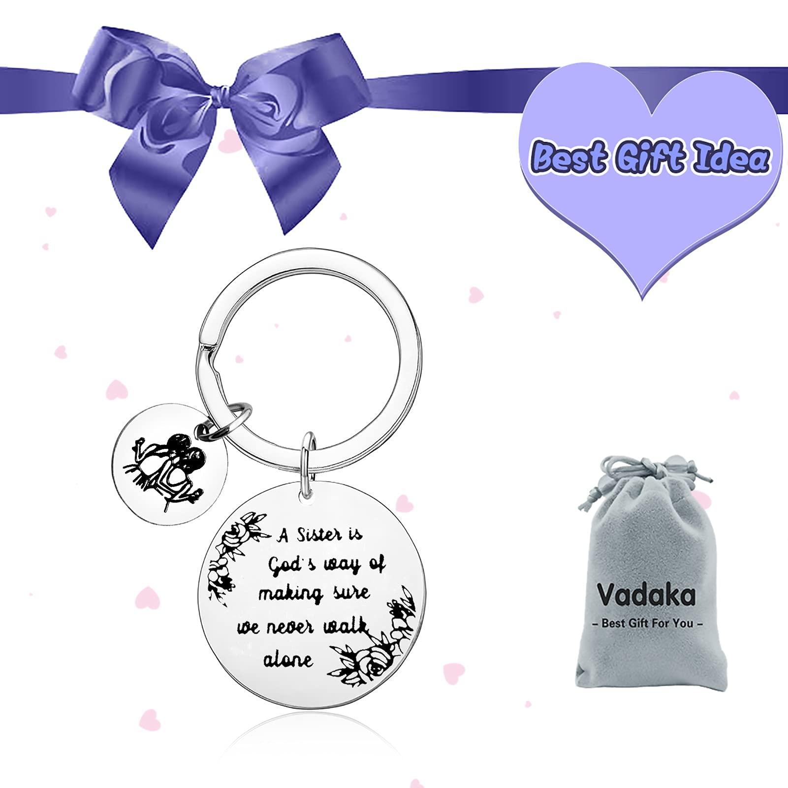 Best Friendship Keychain - Cute Sister Gift for Birthday, Christmas, Graduation & Appreciation | Funny Jewelry for Women, Teens & Sister-in-Law | Perfect for Everyday Carry, Keyrings & Heartfelt Gifting