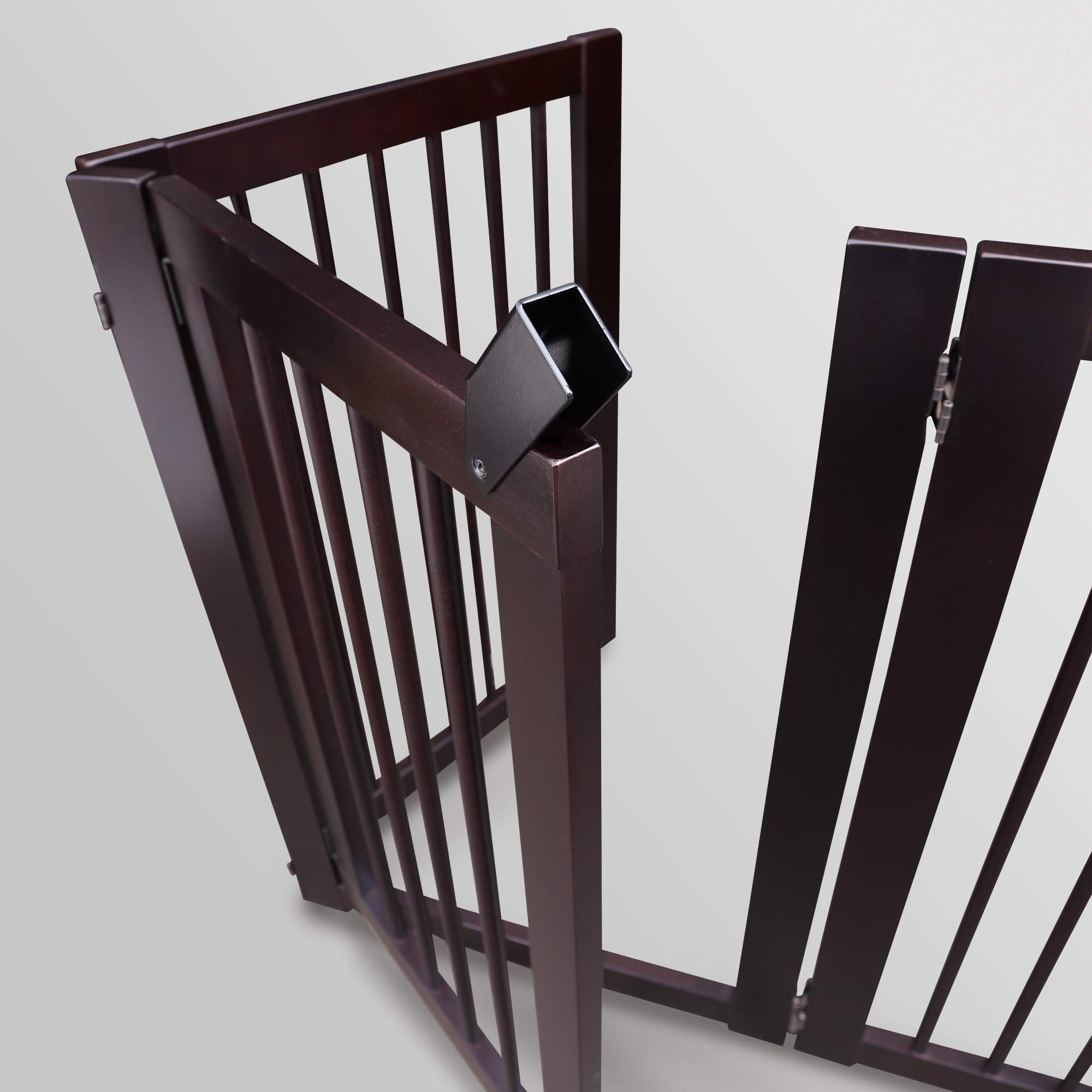 American Trails Freestanding Wooden Pet Gate with Door - Adjustable Baby & Dog Barrier for Doorways, Hallways & Stairs - Safe Indoor/Outdoor Use for Puppies & Toddlers