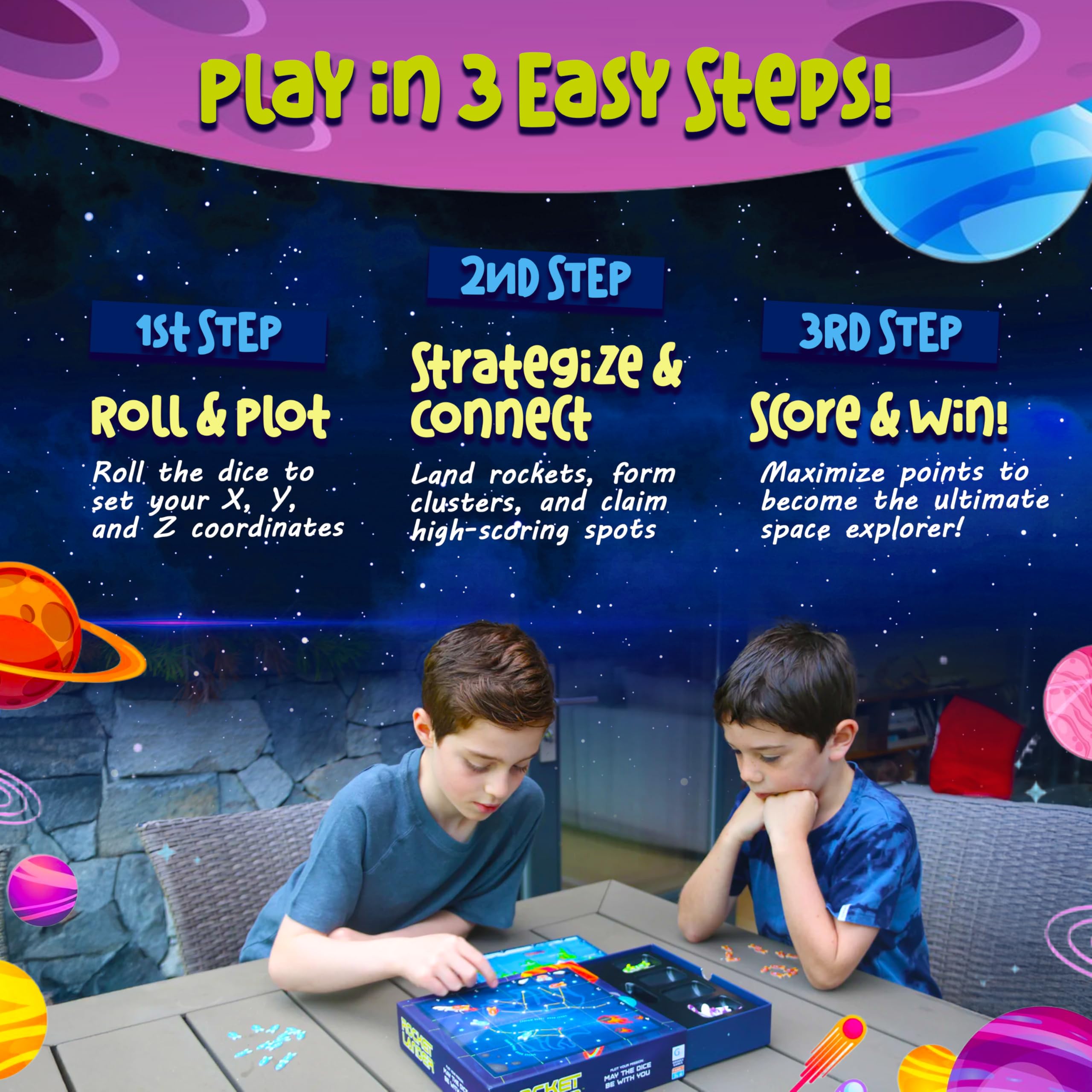 RocketLander STEM Board Game for Kids 8-12 | Educational Math Game for Critical Thinking | Perfect for Family Game Night