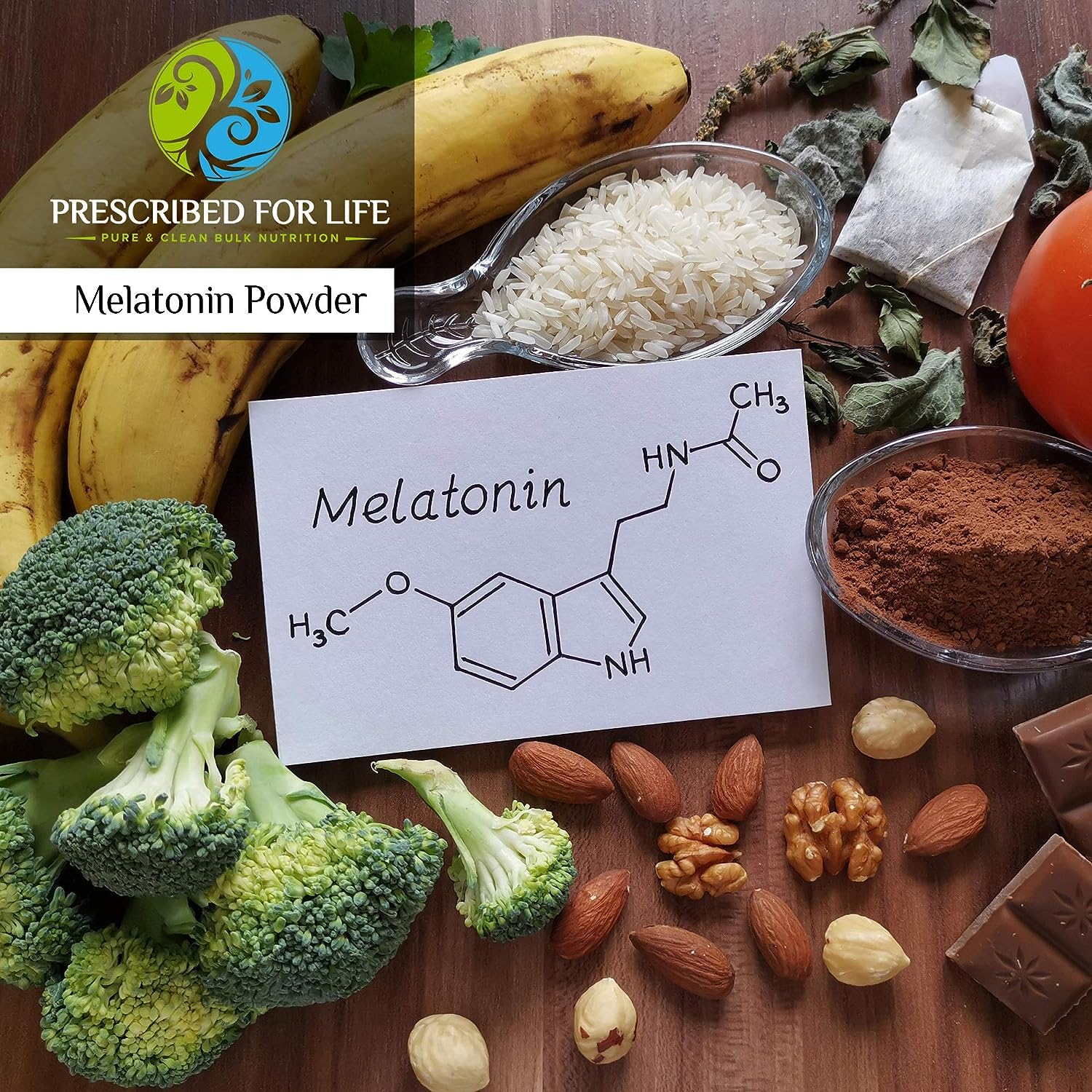 Prescribed For Life Pure Melatonin Powder 12oz (340g) - Natural Sleep Aid for Adults, Rich in Antioxidants, Gluten Free, Vegan, Non-GMO, Kosher, No Fillers - Promotes Restful Sleep & Supports Healthy Circadian Rhythm